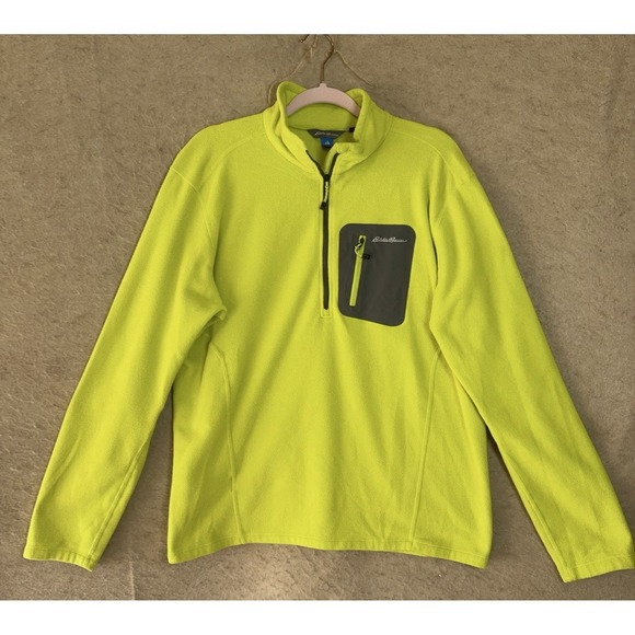 Eddie Bauer Other - Eddie Bauer First Ascent Fleece Jacket Mens Sz L Yellow 1/4 Zip Pullover Pocket